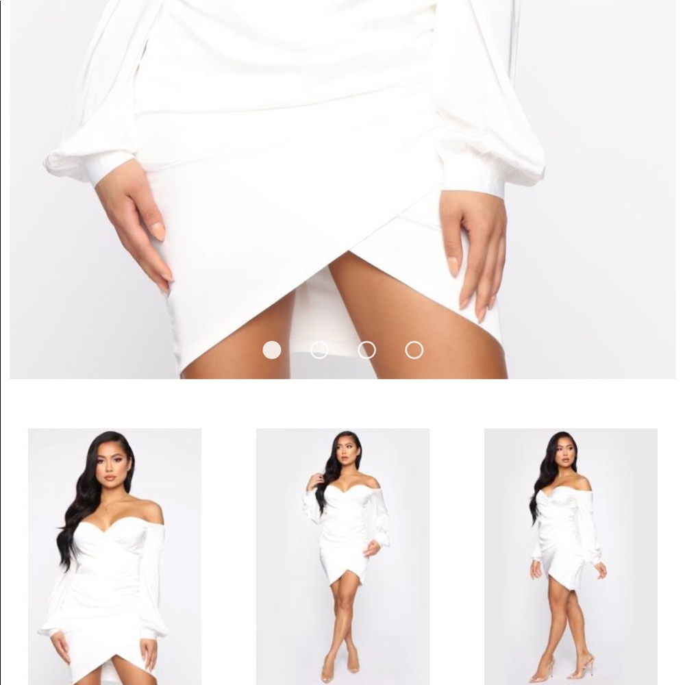 Different from the past off shoulder mini dress.
